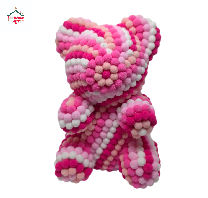 Pom Pom hand crafted bear - Down South Christmas Hire