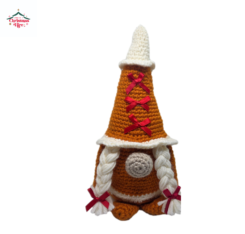 Crochet Gingerbread Gnome - Down South Christms Hire