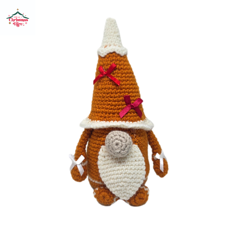 Crochet gingerbread Gnome - Down South Christmas Hire